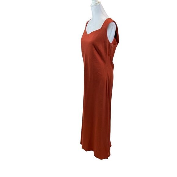 Lennie LNY New York Orange Linen Maxi Dress Sweetheart Neckline Size‎ 10 - Picture 5 of 10